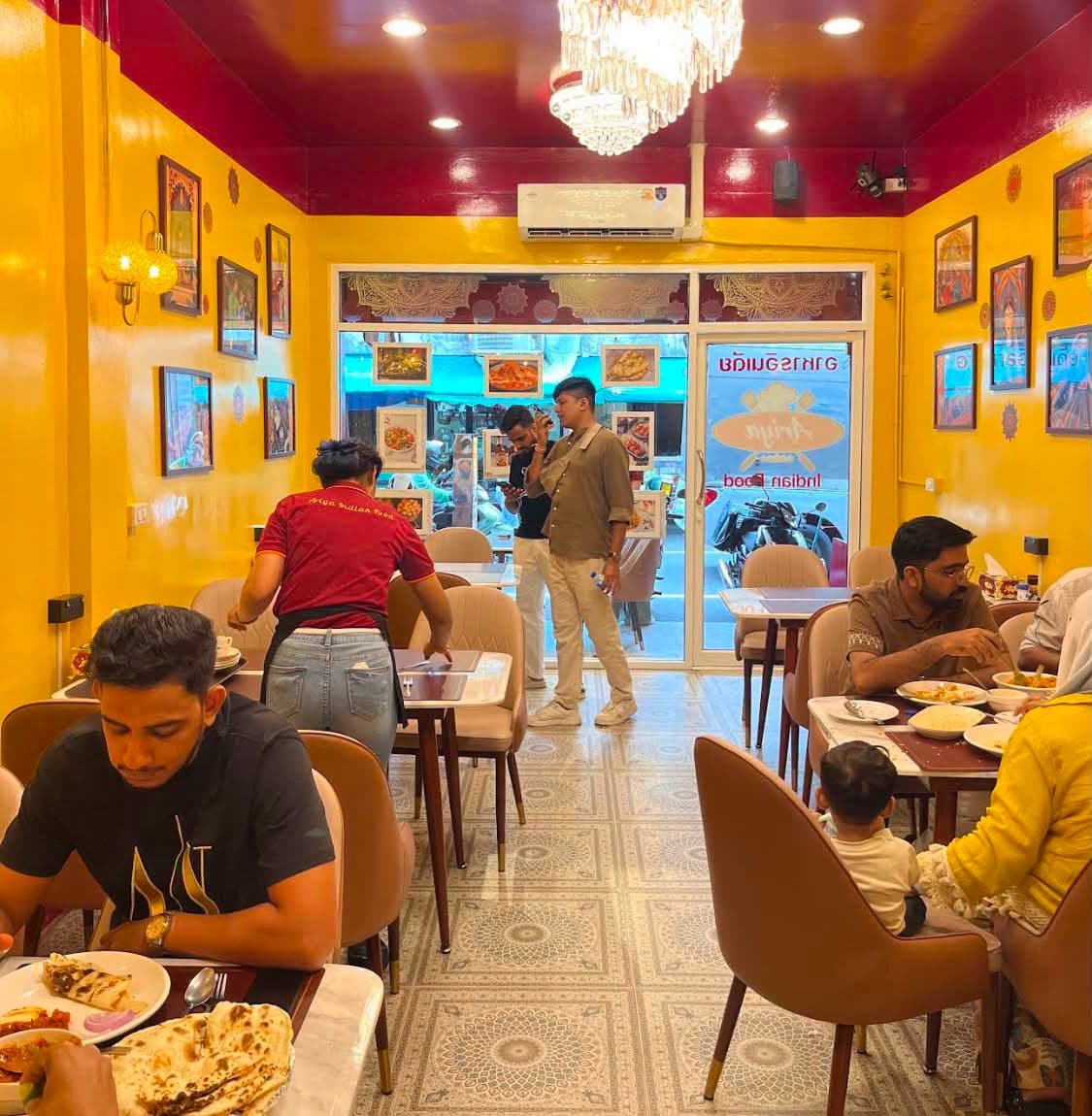 Inside the dining room at Ariya Indian Food on Soi Silom 20, Bang Rak
